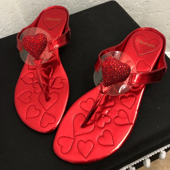 J.Renee Shoes - J.Renee-Red Heart Valentine’s Day Sandals-6.5